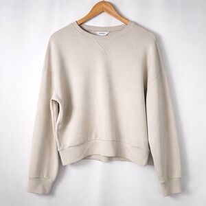 Spanx Sweatshirt Womens Medium Slouchy Athleisure Comfort Neutral Minimalist